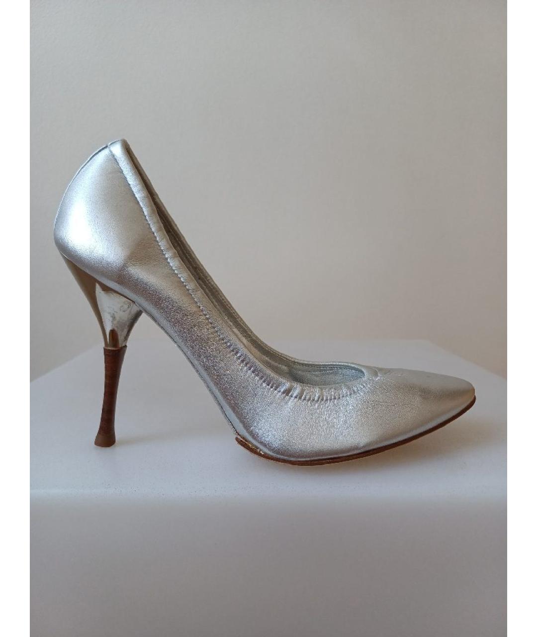 CASADEI Серебряные кожаные туфли, фото 10