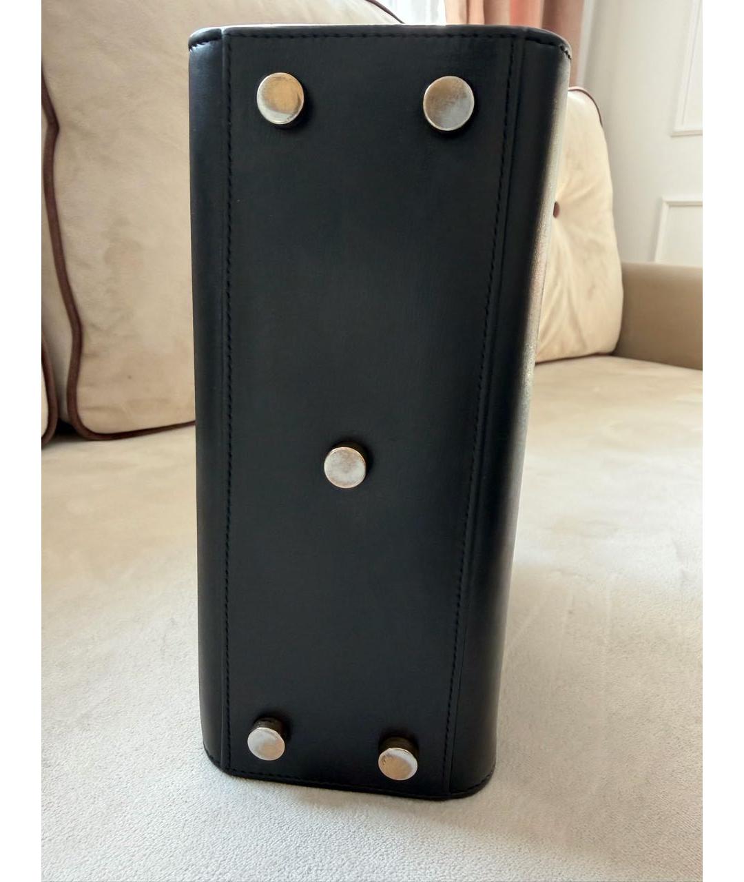 SAINT LAURENT Черная кожаная сумка с короткими ручками, фото 5