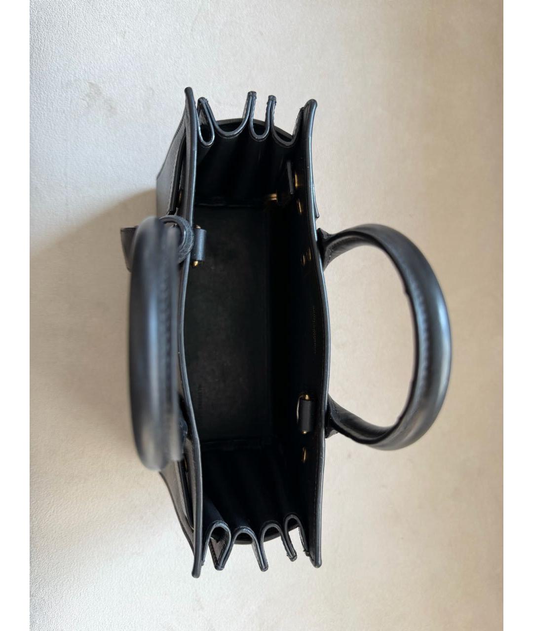 SAINT LAURENT Черная кожаная сумка с короткими ручками, фото 4
