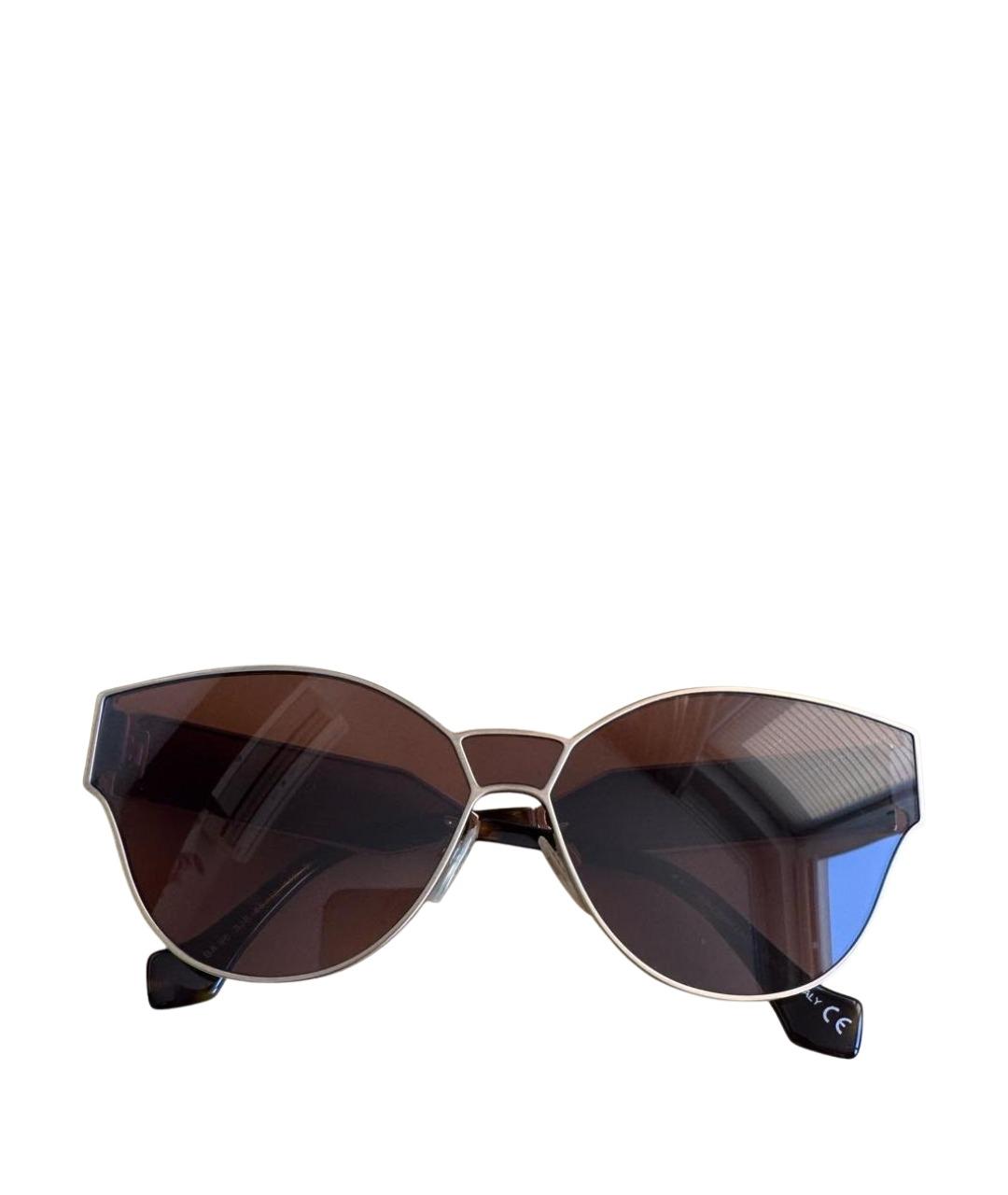 BALENCIAGA Золотые пластиковые солнцезащитные очки, фото 1