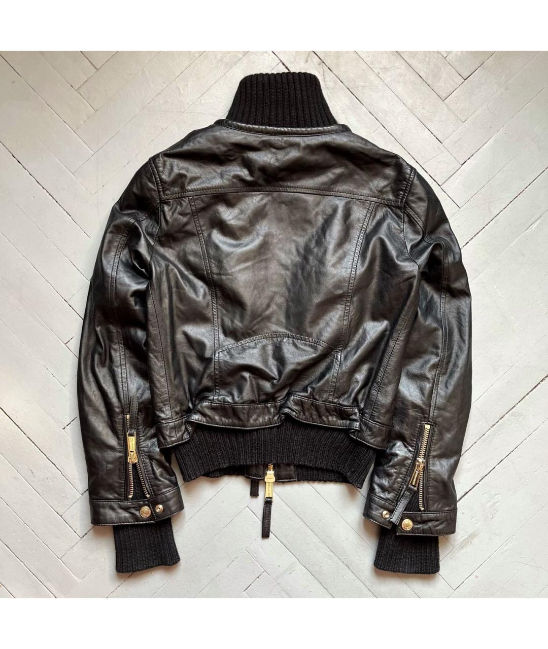 DSQUARED2 Черная кожаная куртка, фото 2