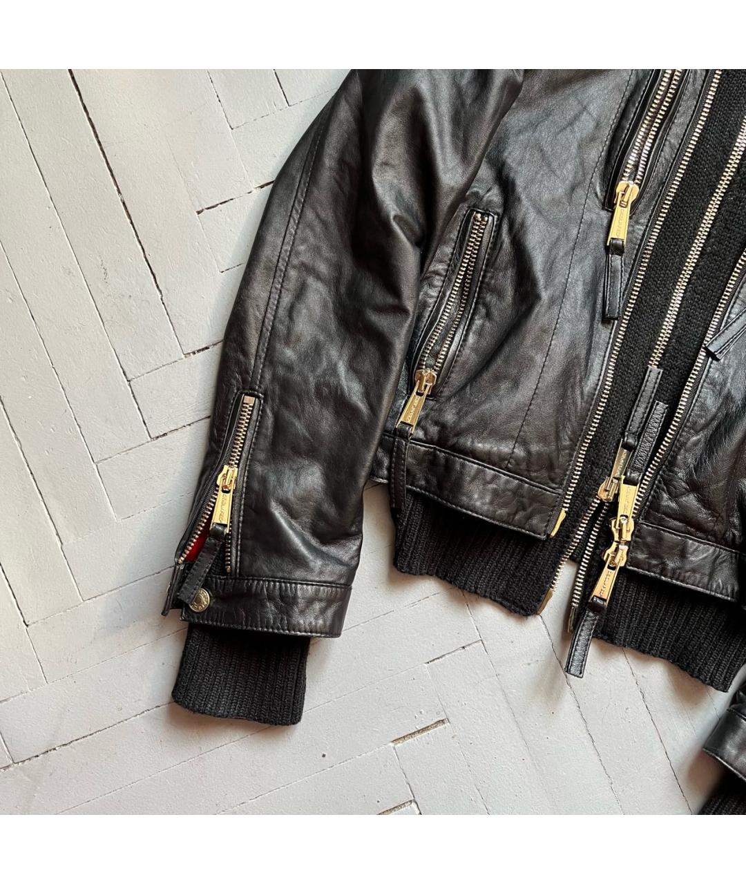 DSQUARED2 Черная кожаная куртка, фото 7