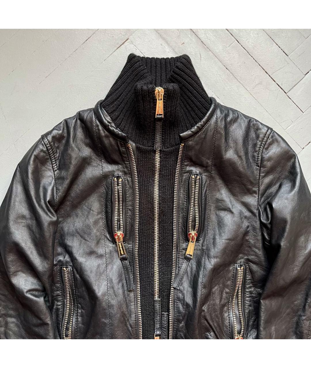 DSQUARED2 Черная кожаная куртка, фото 4