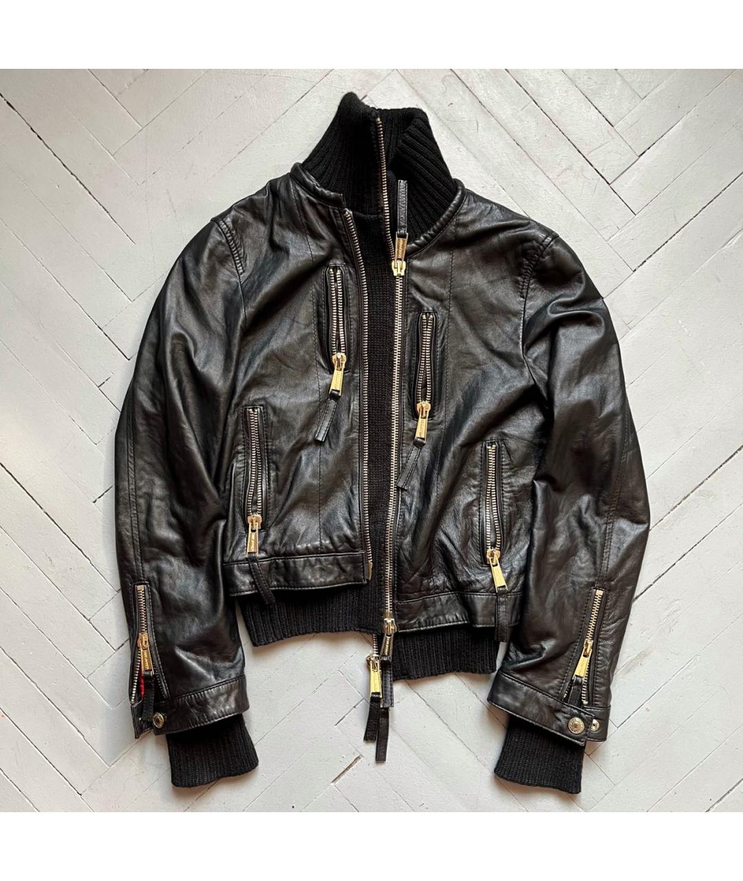 DSQUARED2 Черная кожаная куртка, фото 6