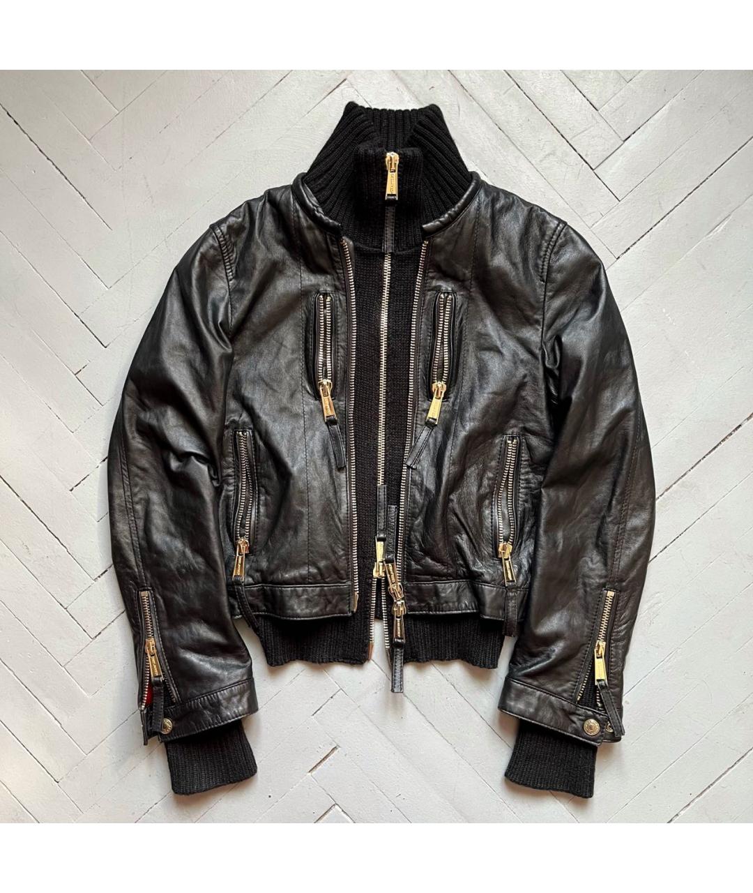 DSQUARED2 Черная кожаная куртка, фото 8