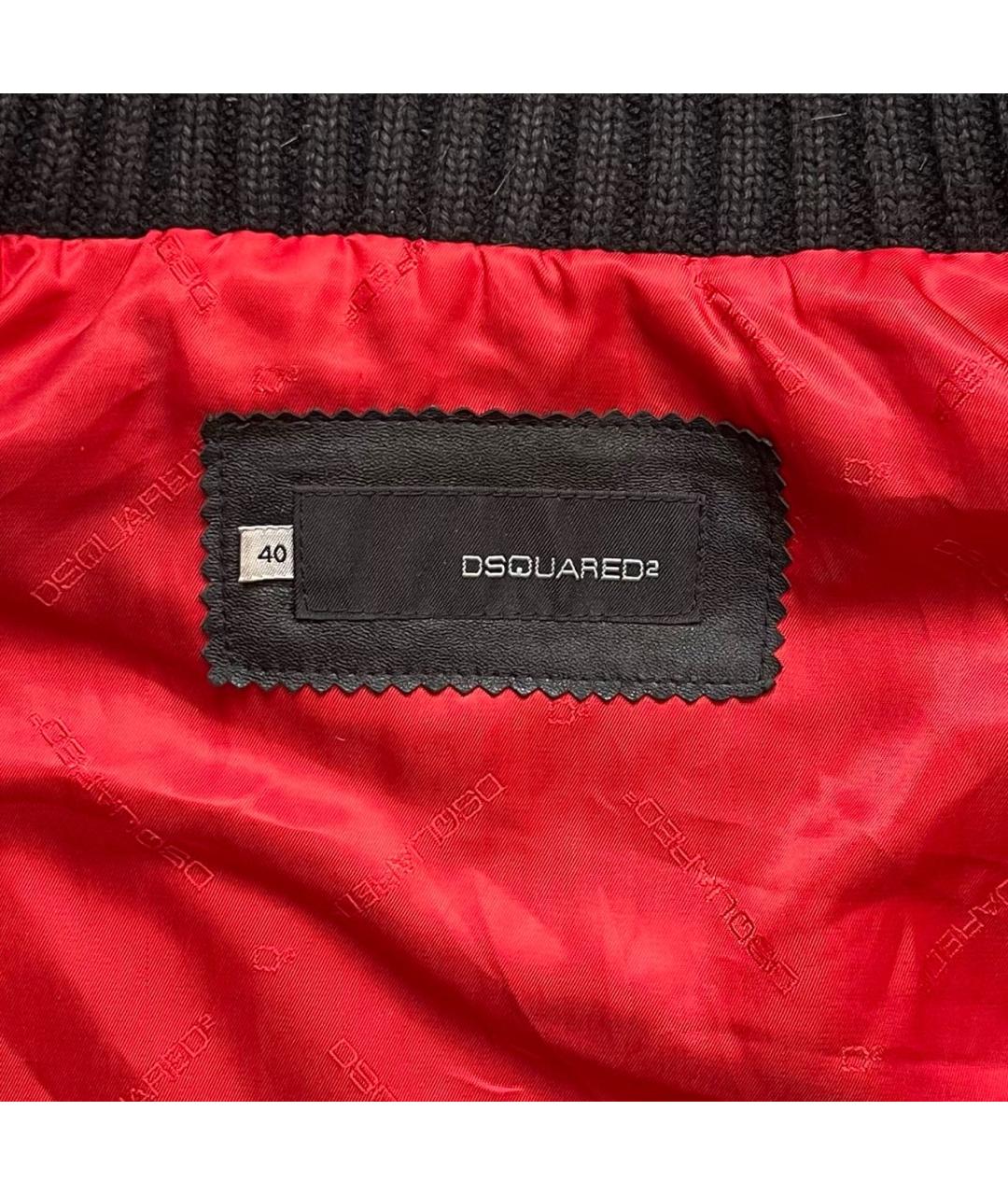 DSQUARED2 Черная кожаная куртка, фото 3