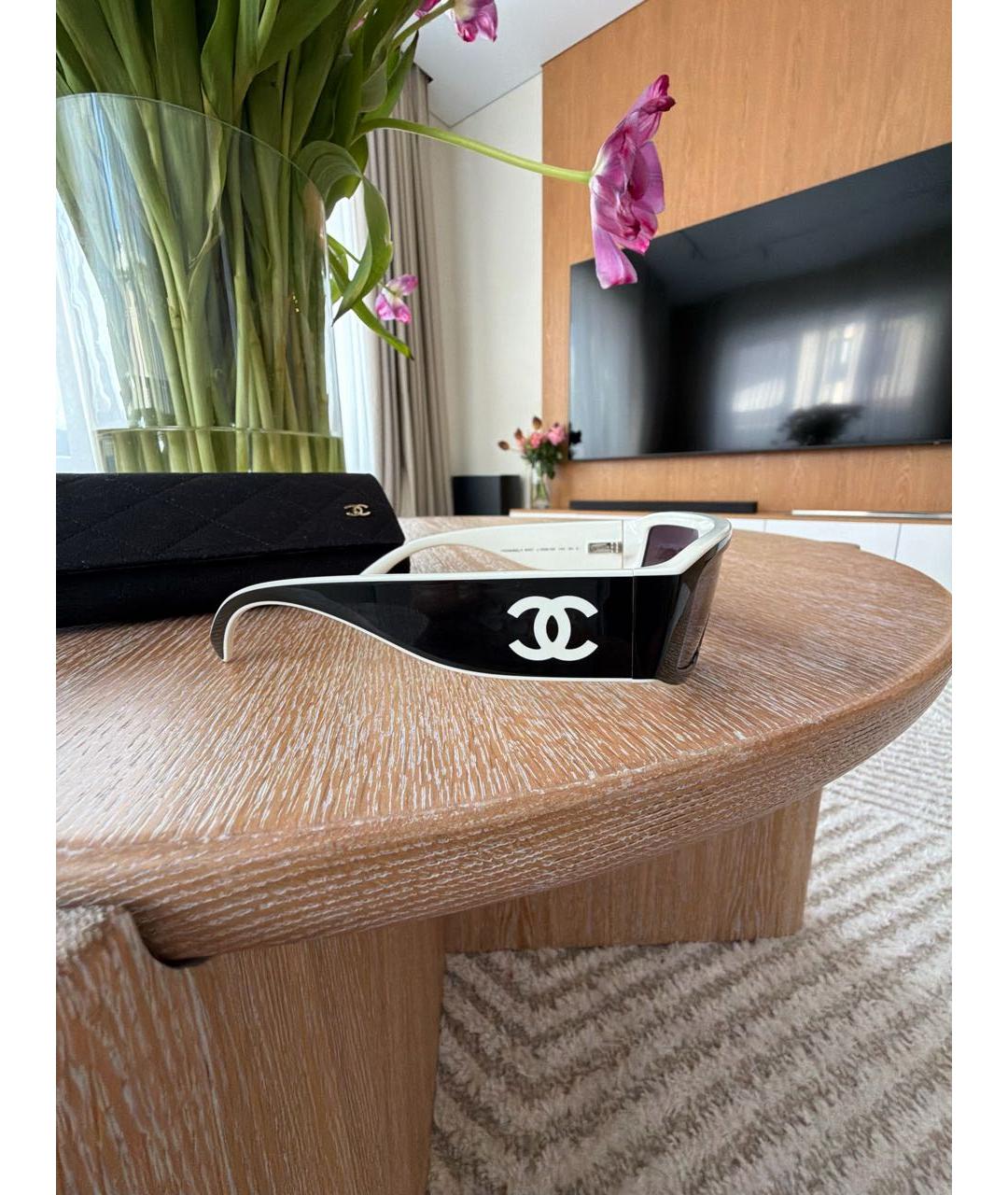 CHANEL Черные пластиковые солнцезащитные очки, фото 2