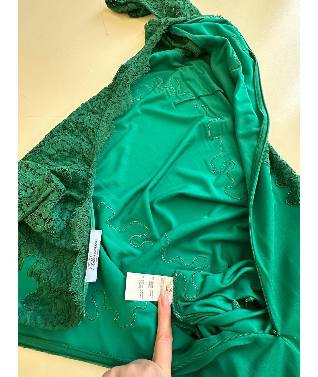 BLUMARINE Зеленые вискозное вечернее платье, фото 3