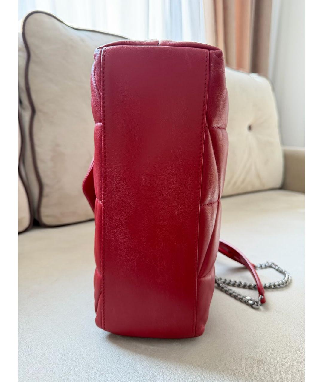 SAINT LAURENT Красная кожаная сумка через плечо, фото 5