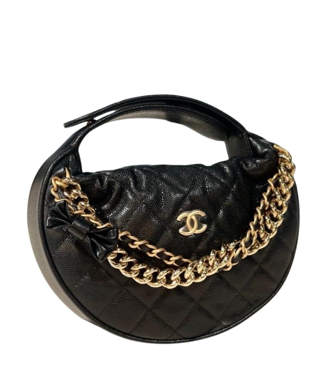 CHANEL Черная кожаная сумка с короткими ручками, фото 1