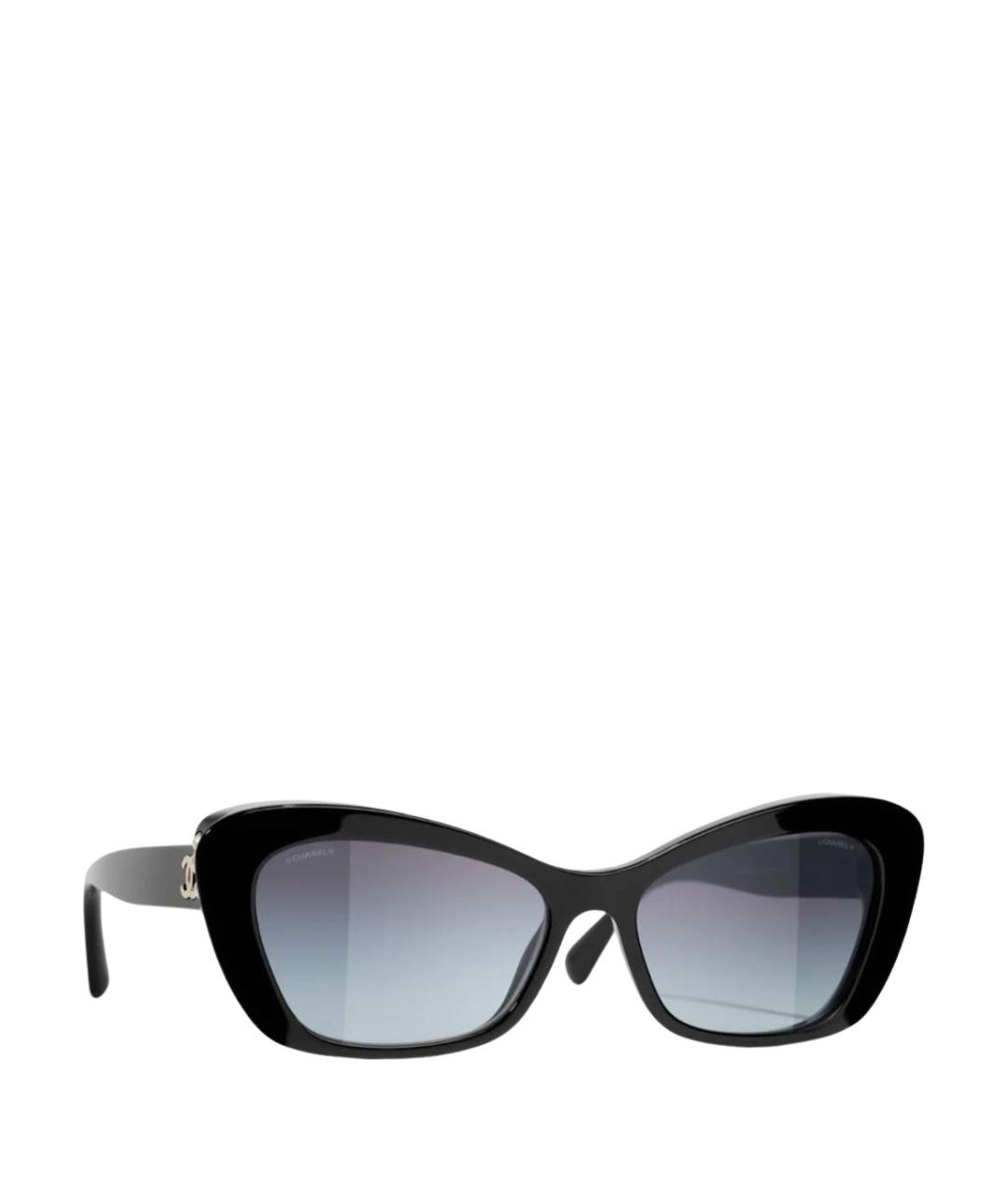 CHANEL Черные пластиковые солнцезащитные очки, фото 1