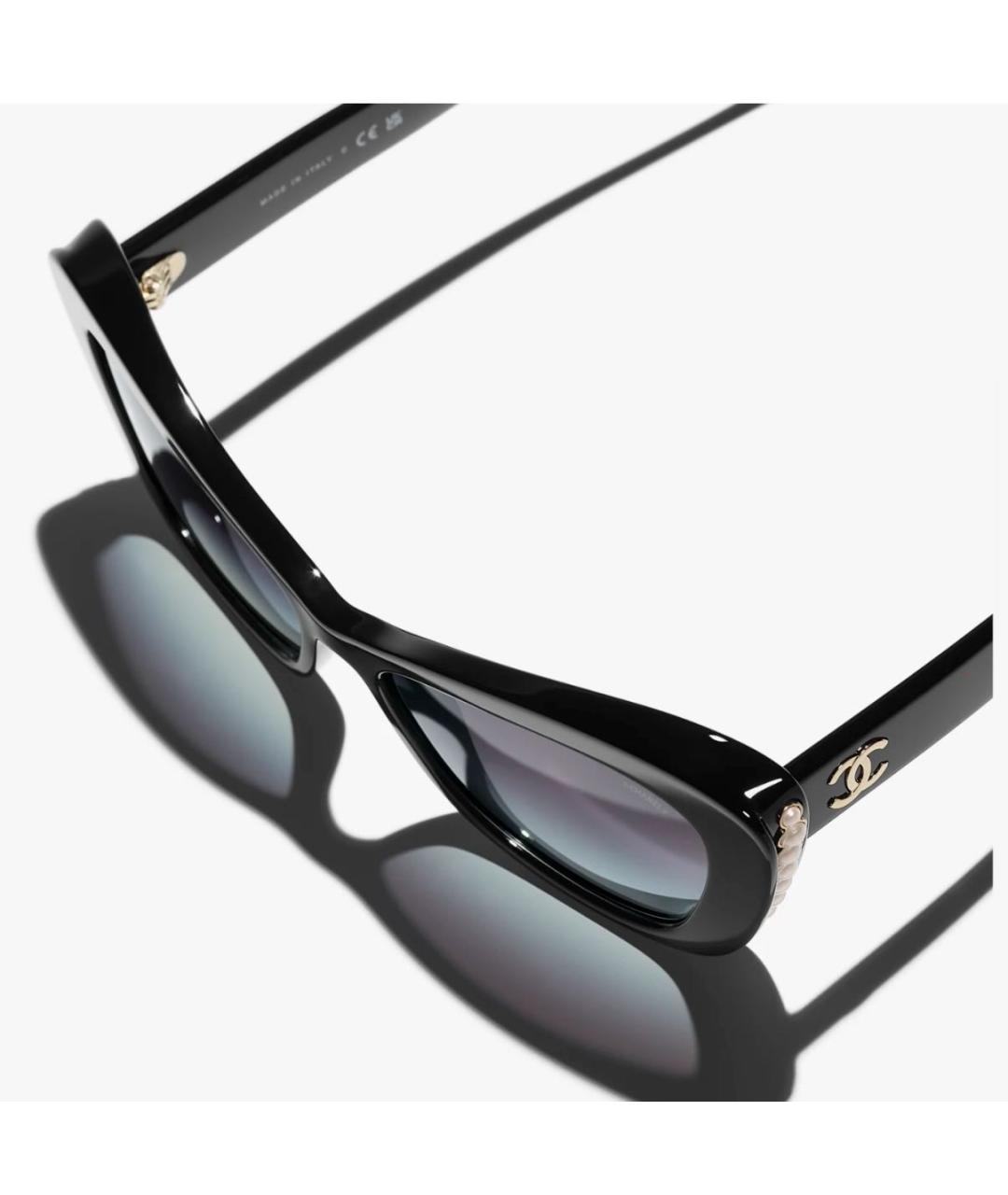 CHANEL Черные пластиковые солнцезащитные очки, фото 3