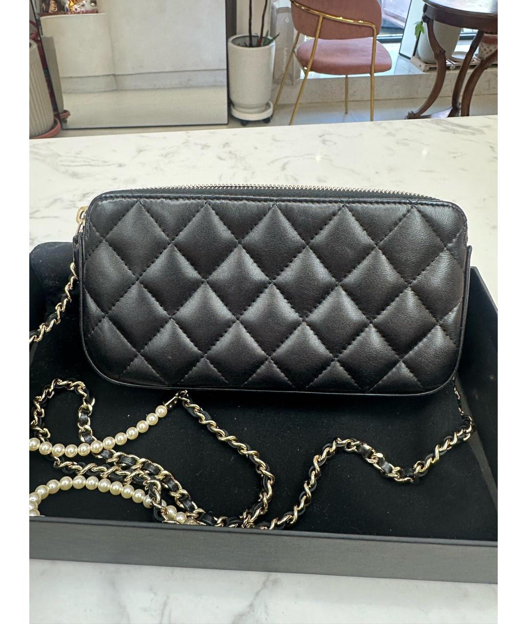 CHANEL Черная кожаная сумка через плечо, фото 2