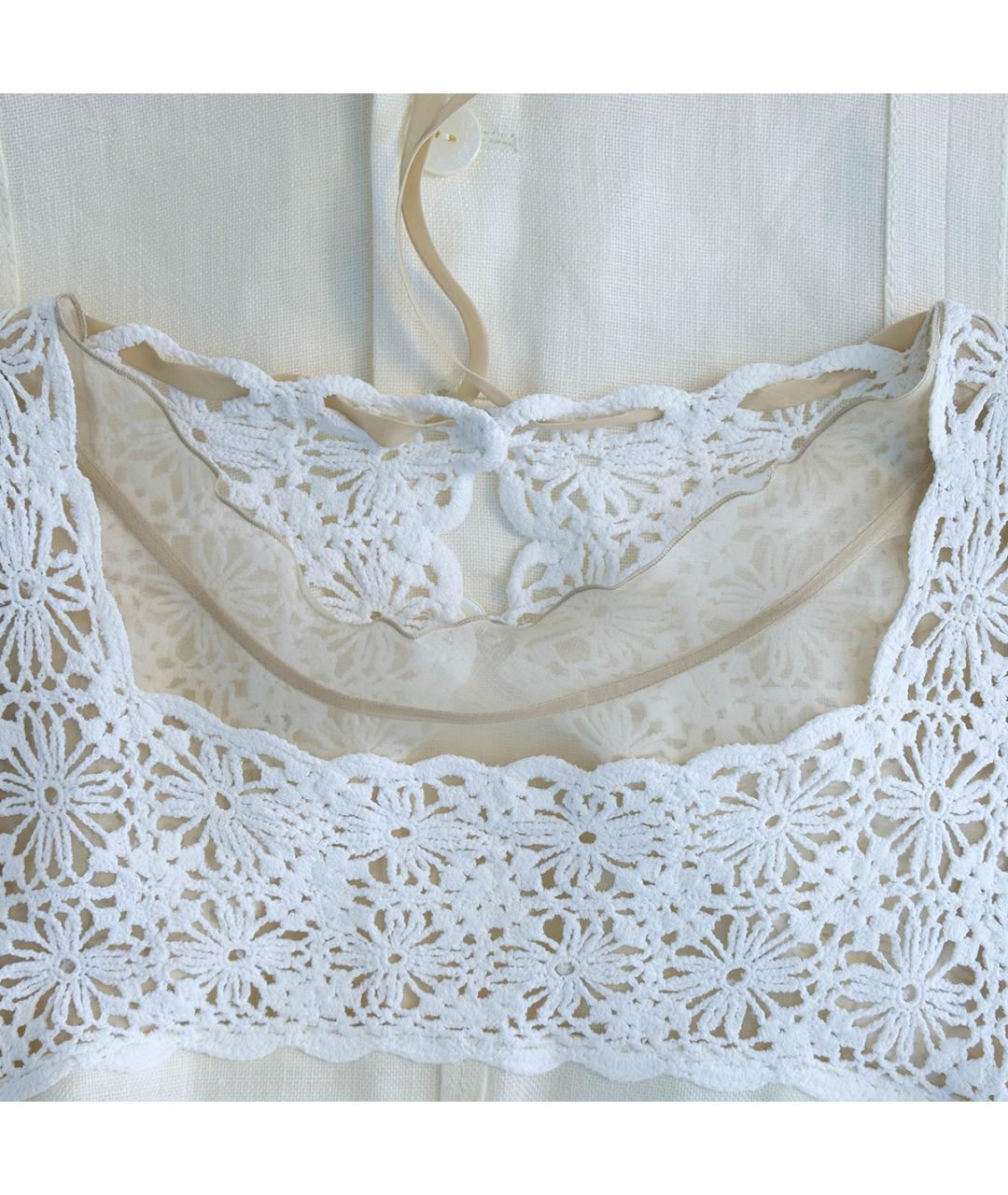 DOLCE&GABBANA Белое льняное повседневное платье, фото 3