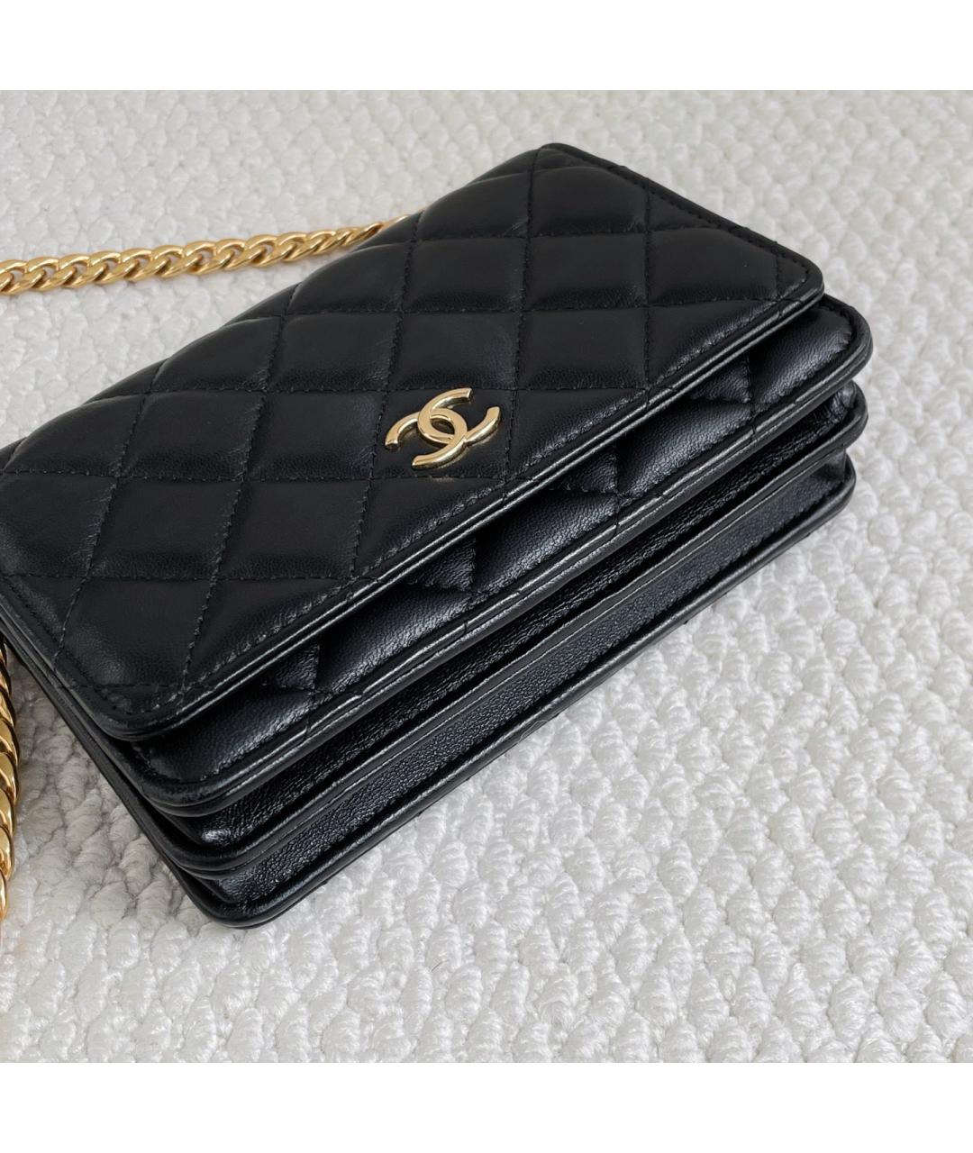 CHANEL Черная кожаная сумка через плечо, фото 5