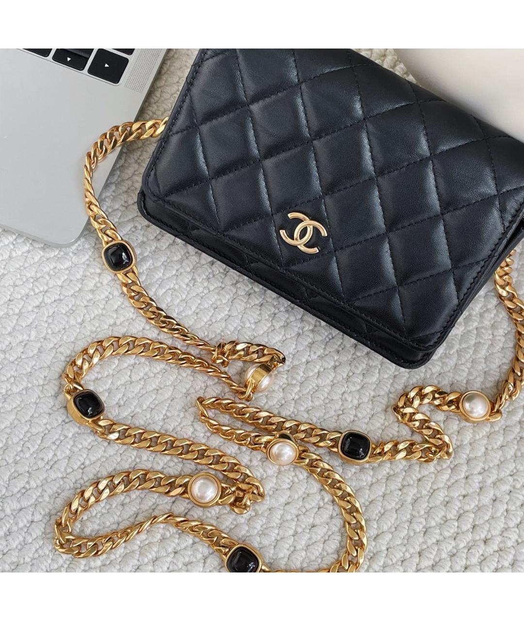 CHANEL Черная кожаная сумка через плечо, фото 3