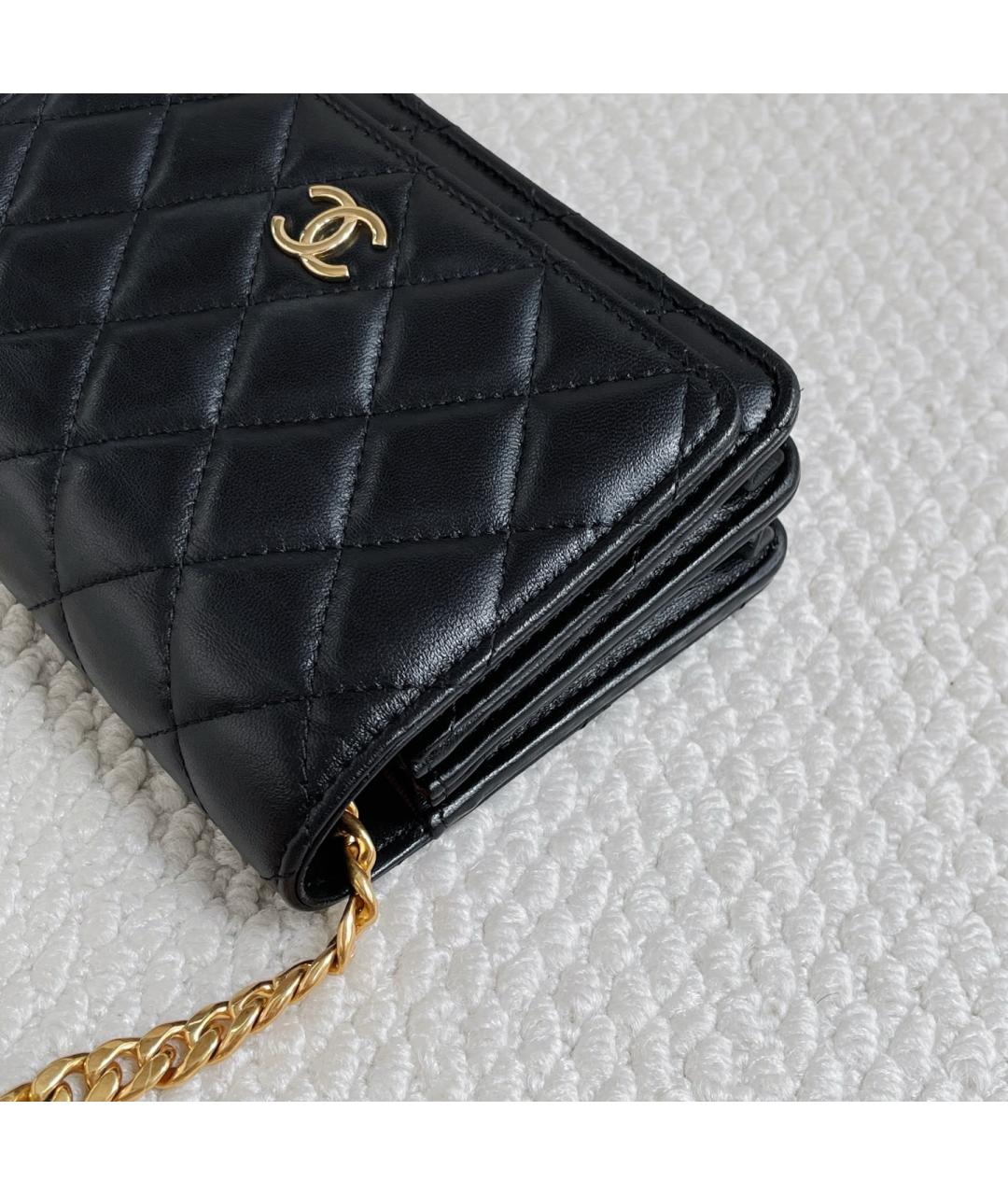 CHANEL Черная кожаная сумка через плечо, фото 6