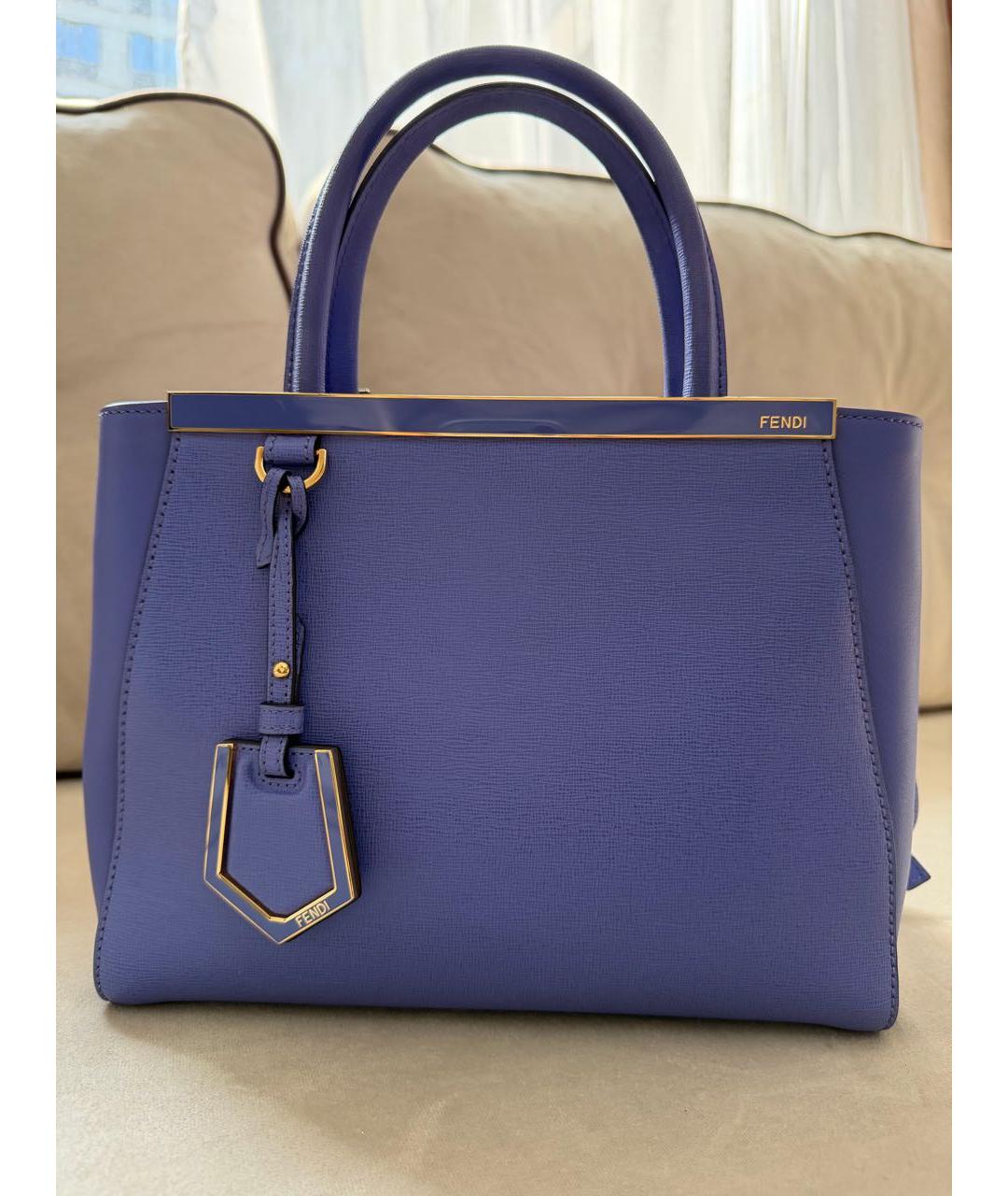 FENDI Синяя кожаная сумка тоут, фото 8