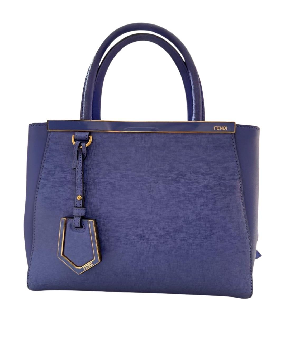 FENDI Синяя кожаная сумка тоут, фото 1