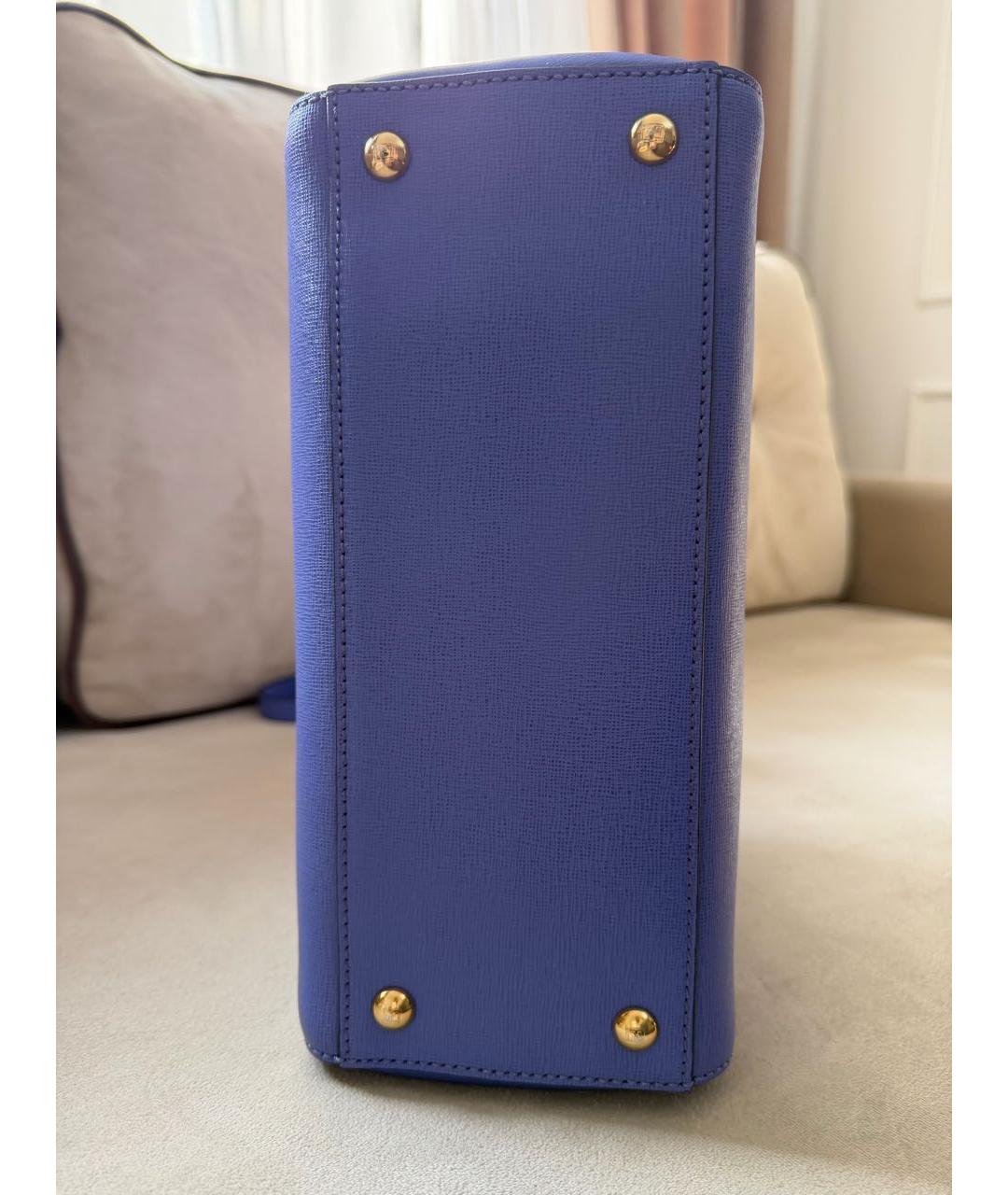 FENDI Синяя кожаная сумка тоут, фото 5