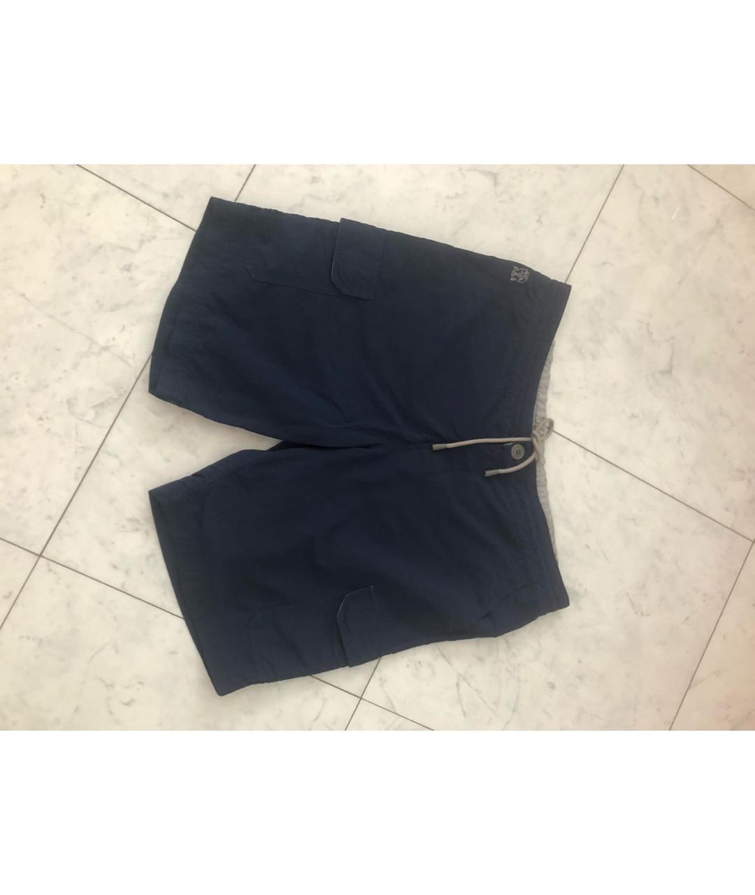 BRUNELLO CUCINELLI Темно-синие сетчатые шорты, фото 6