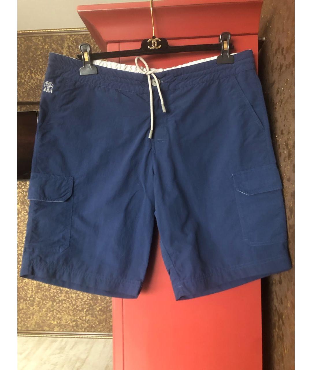 BRUNELLO CUCINELLI Темно-синие сетчатые шорты, фото 9