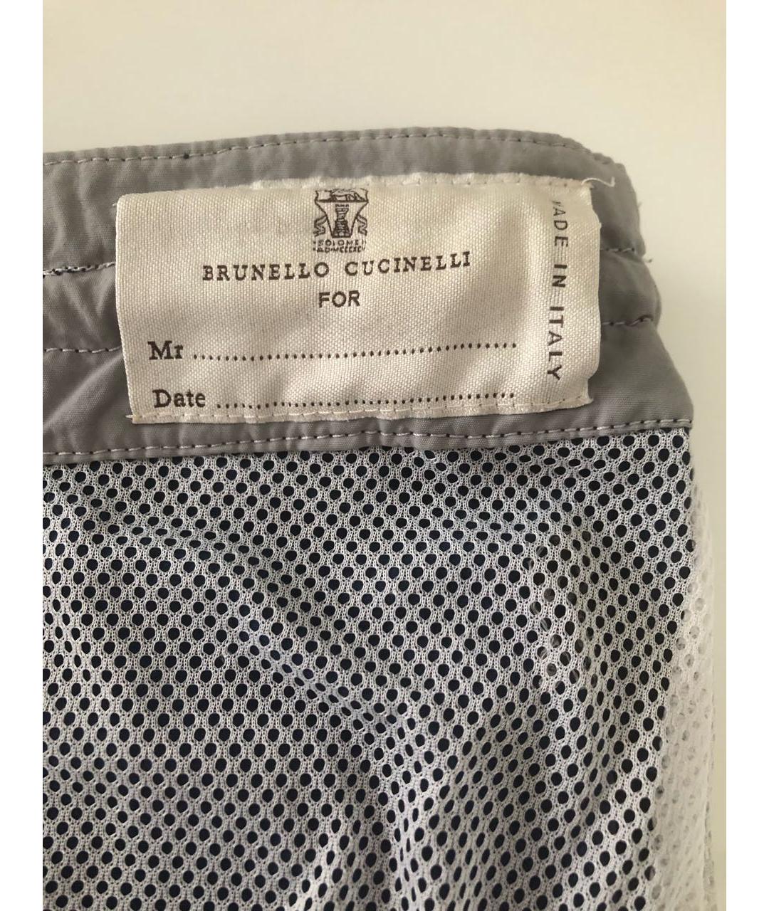 BRUNELLO CUCINELLI Темно-синие сетчатые шорты, фото 3