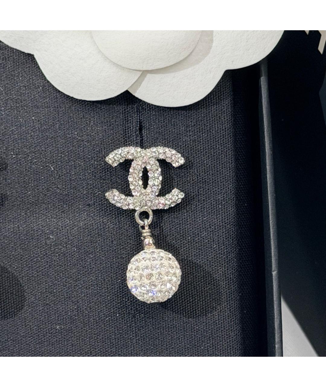 CHANEL Серебряные металлические серьги, фото 3