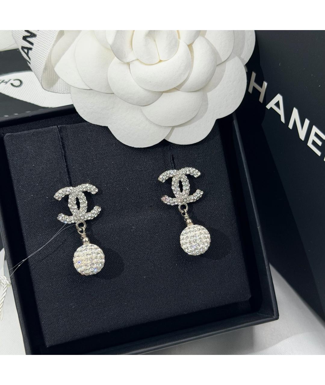 CHANEL Серебряные металлические серьги, фото 7