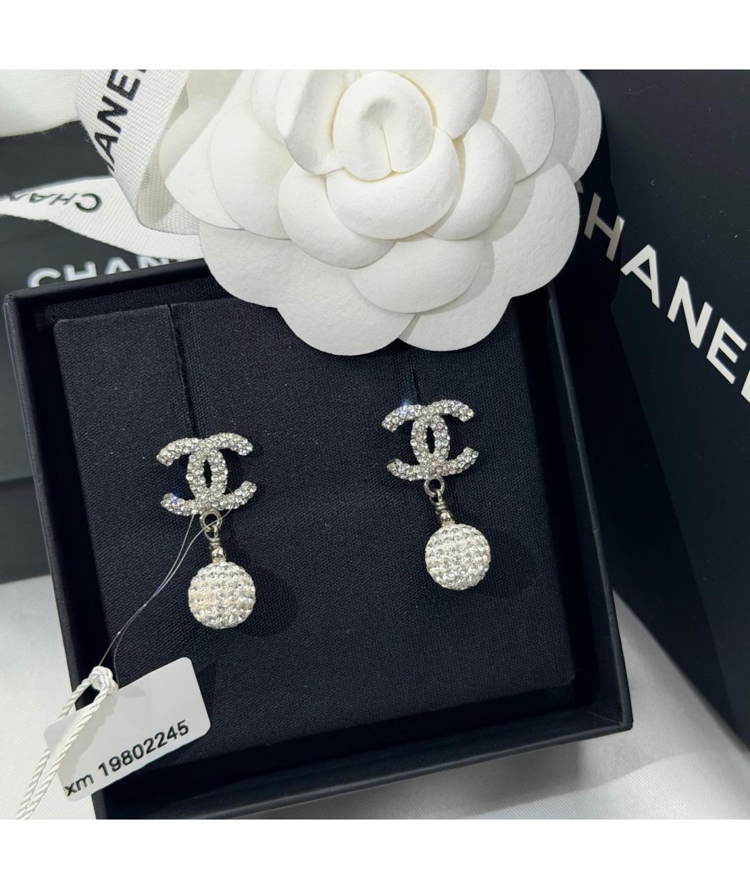 CHANEL Серебряные металлические серьги, фото 5