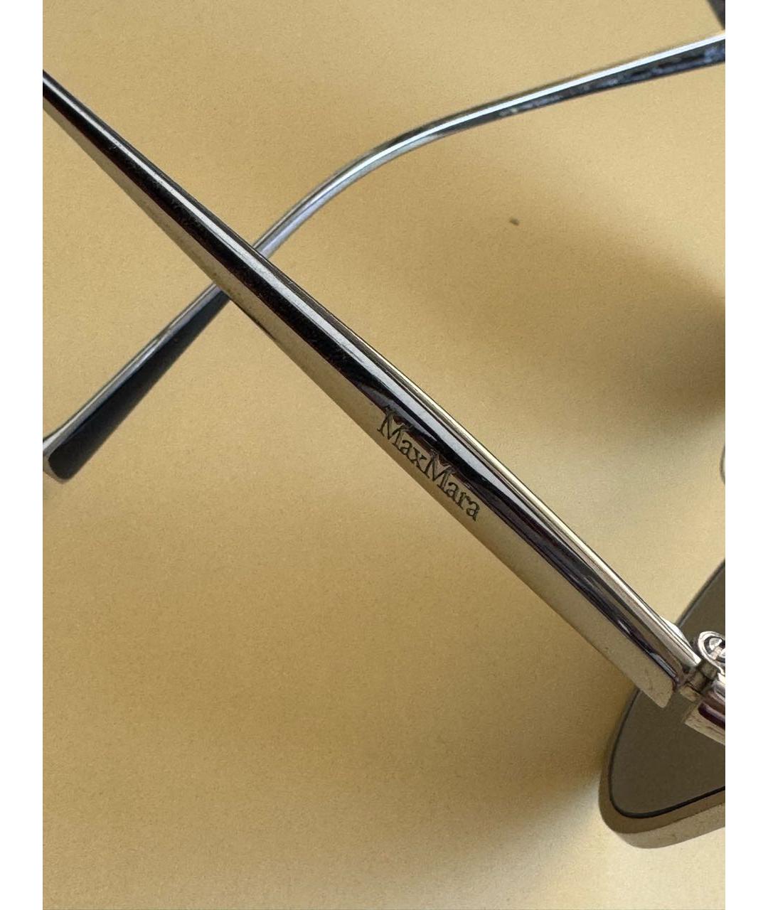 WEEKEND MAX MARA Серебряные металлические солнцезащитные очки, фото 3