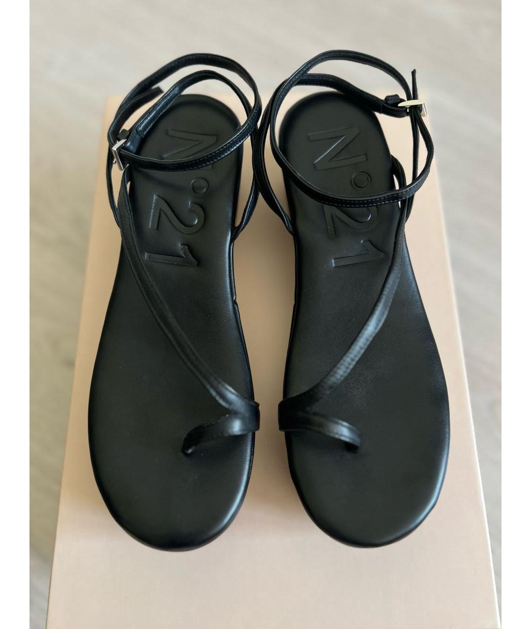 NO. 21 Черные кожаные босоножки, фото 2
