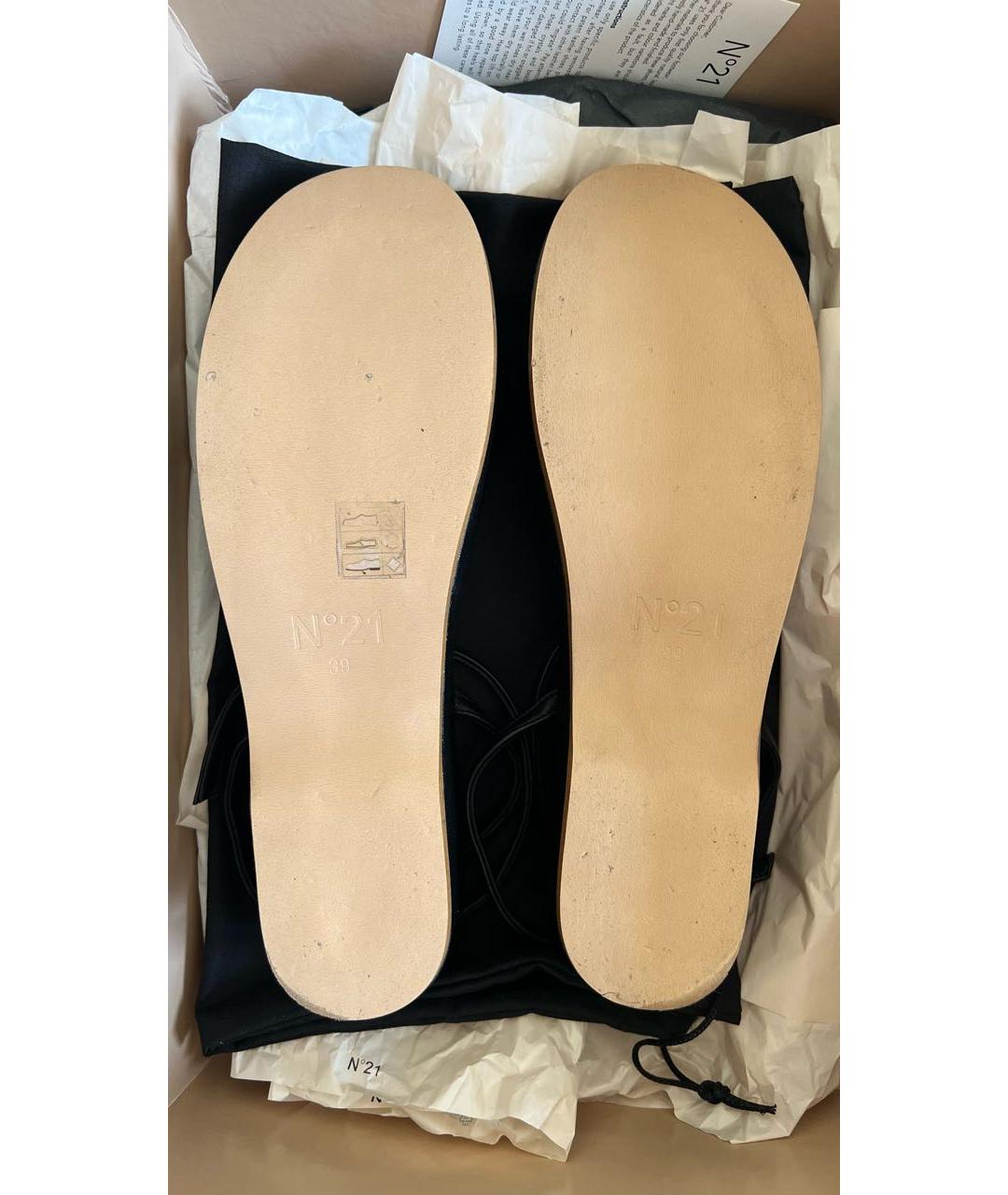 NO. 21 Черные кожаные босоножки, фото 7