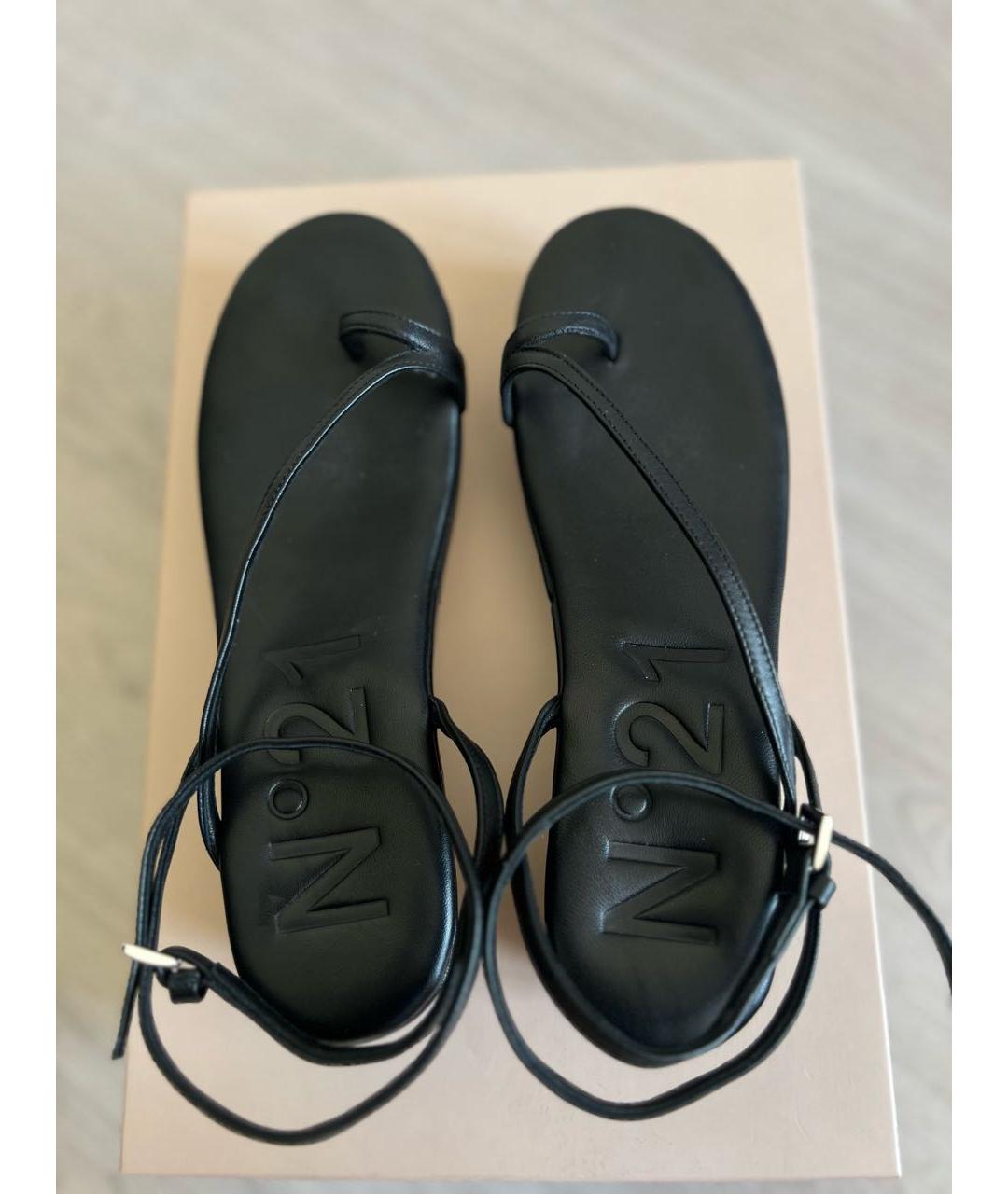 NO. 21 Черные кожаные босоножки, фото 3