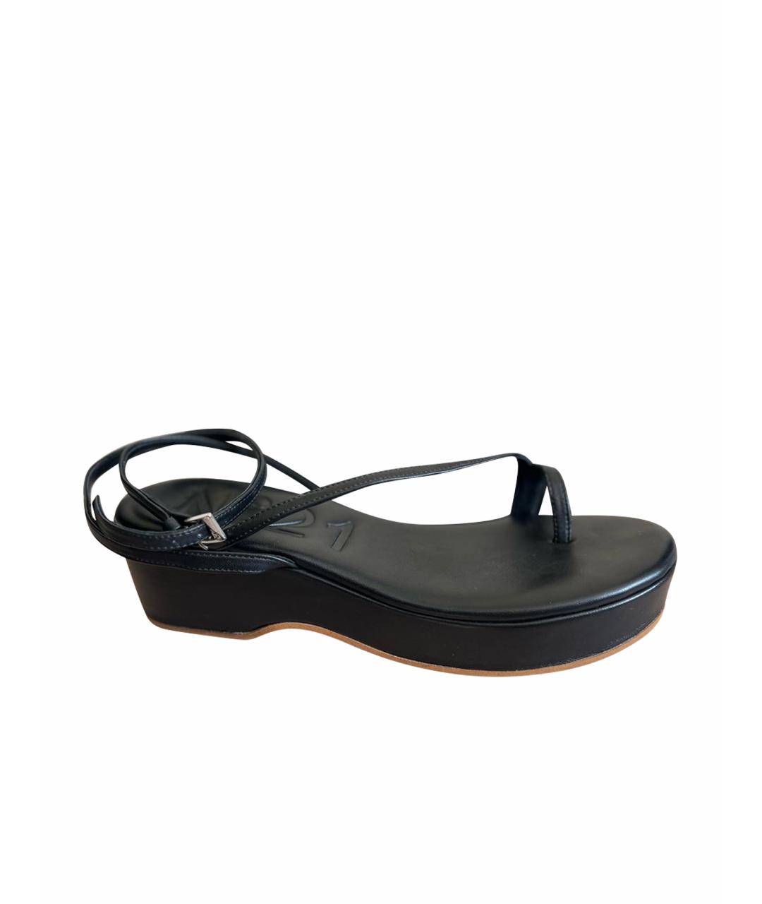 NO. 21 Черные кожаные босоножки, фото 1