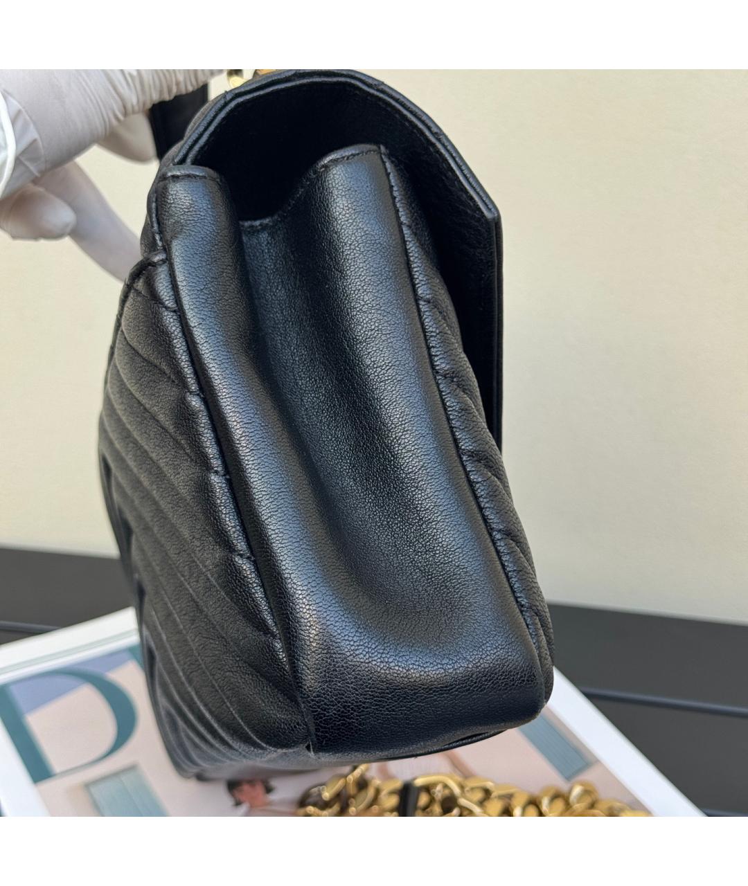 SAINT LAURENT Черная кожаная сумка через плечо, фото 4