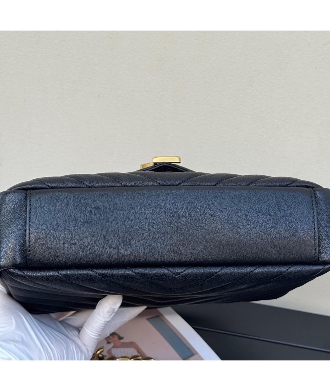 SAINT LAURENT Черная кожаная сумка через плечо, фото 6