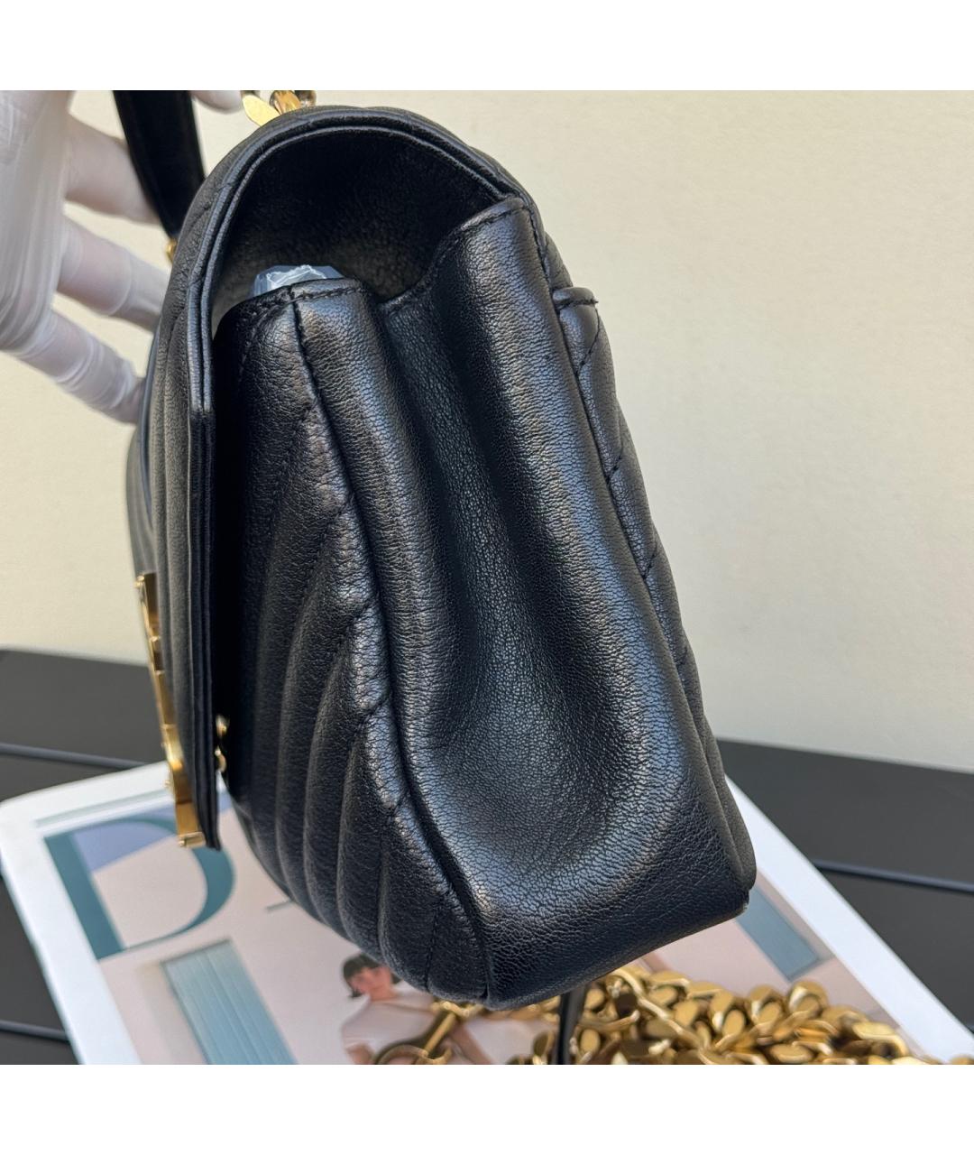 SAINT LAURENT Черная кожаная сумка через плечо, фото 5