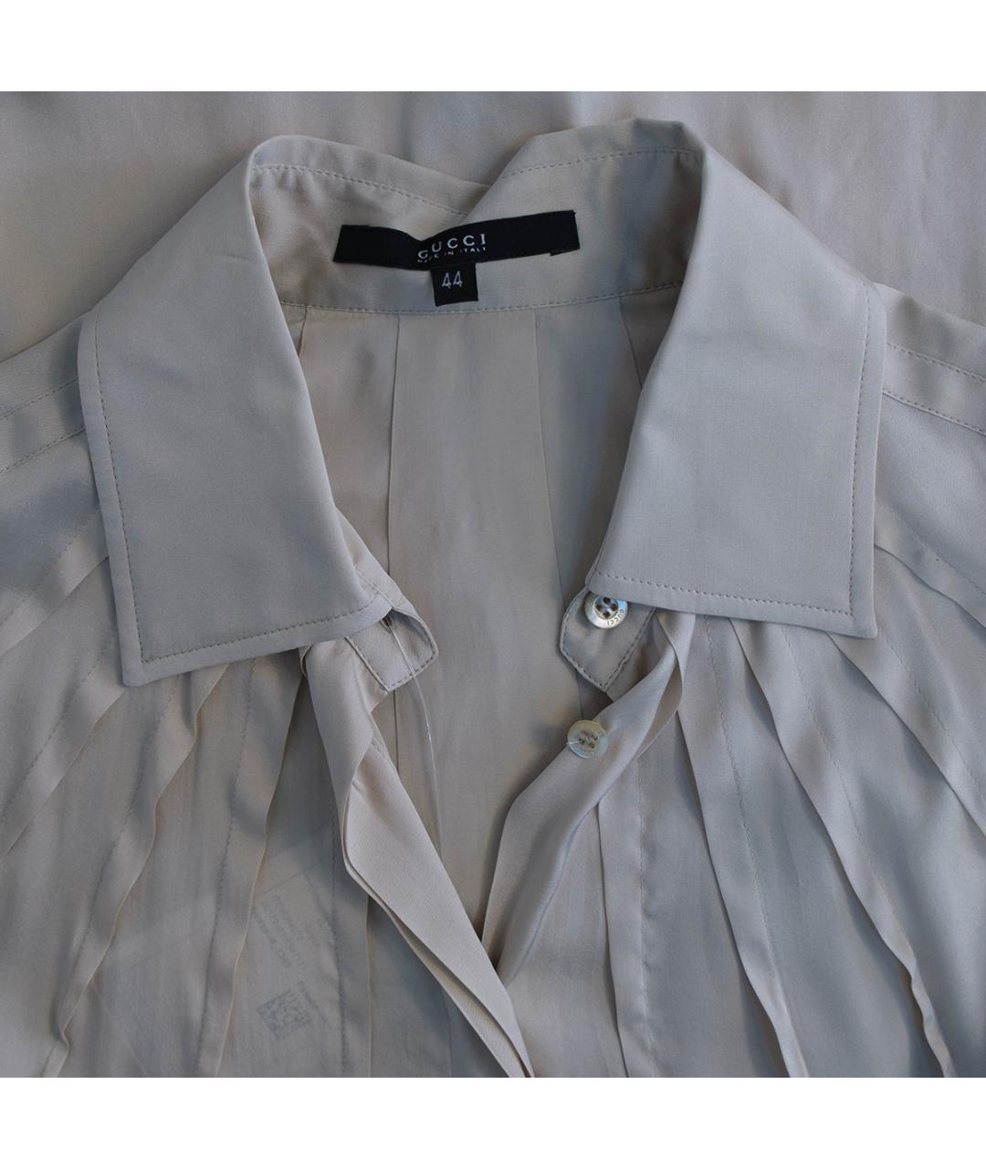 GUCCI Бежевая шелковая блузы, фото 3