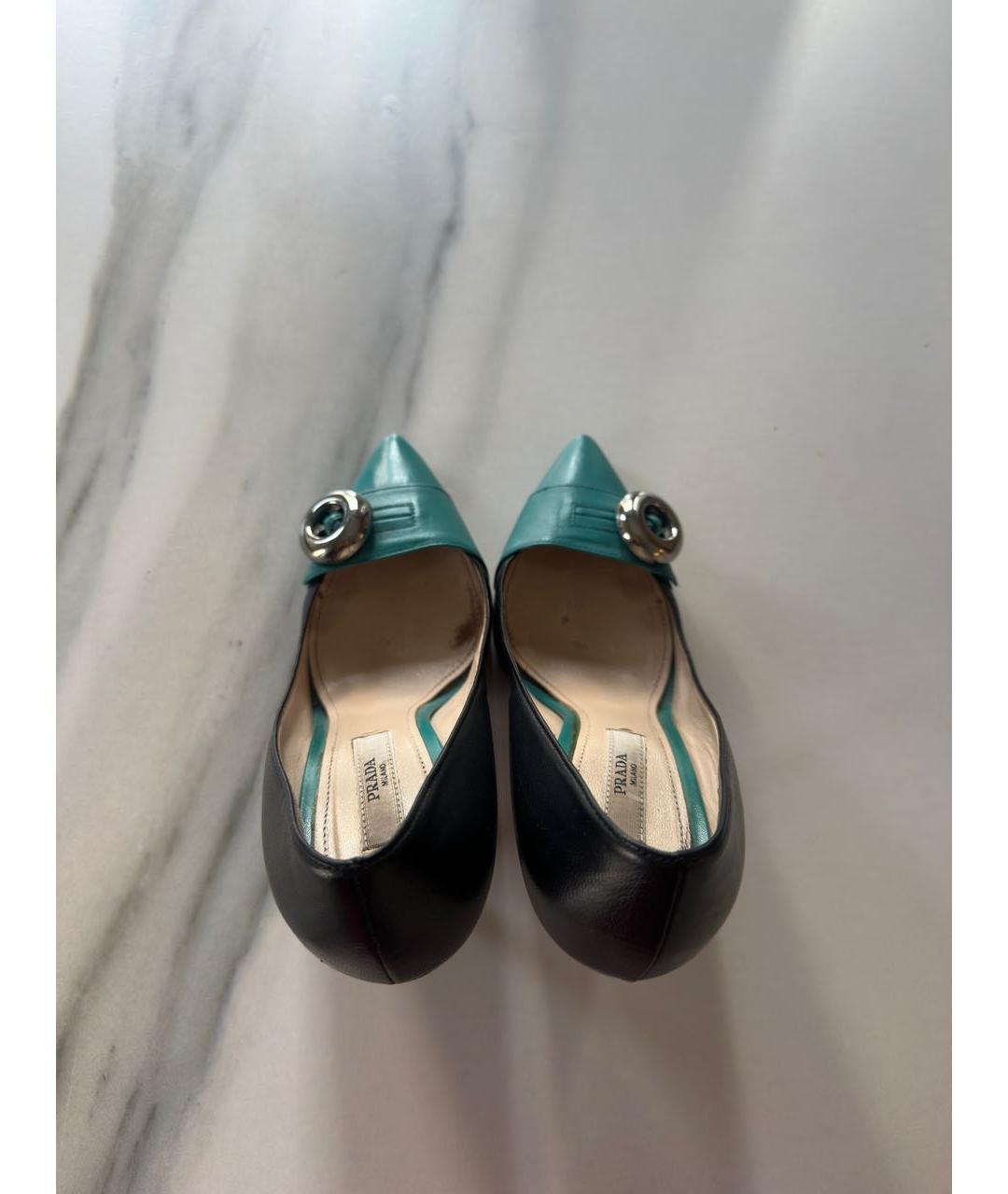 PRADA Зеленые кожаные туфли, фото 7