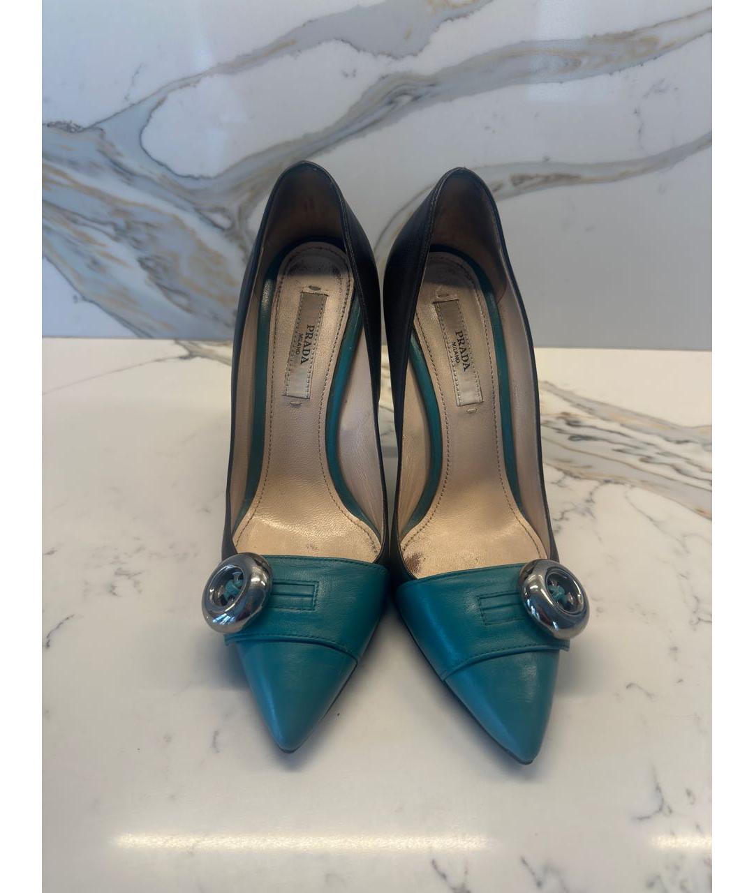 PRADA Зеленые кожаные туфли, фото 3