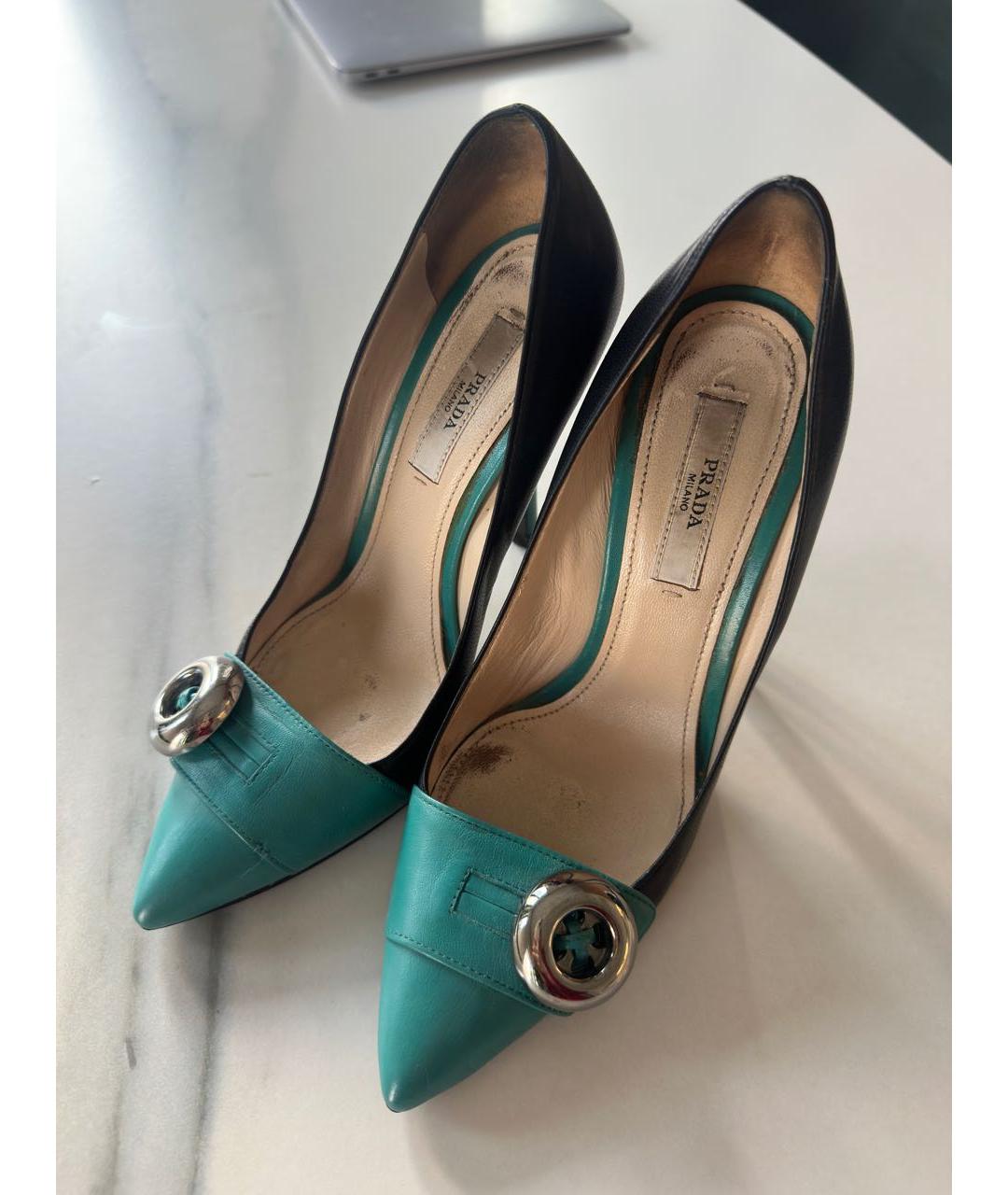 PRADA Зеленые кожаные туфли, фото 6