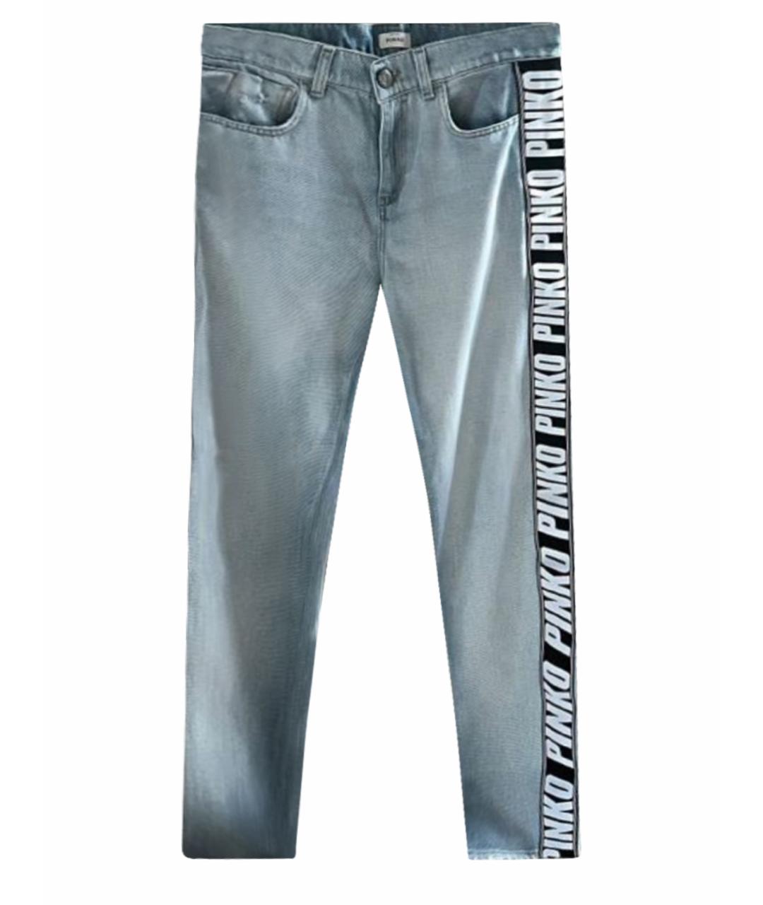 PINKO Голубые хлопковые прямые джинсы, фото 1
