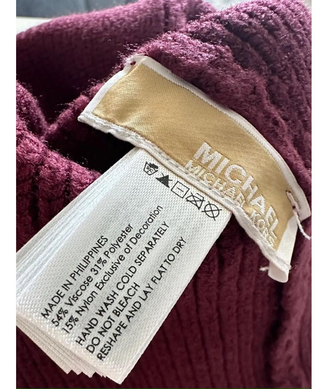 MICHAEL KORS Бордовая хлопковая шапка, фото 4