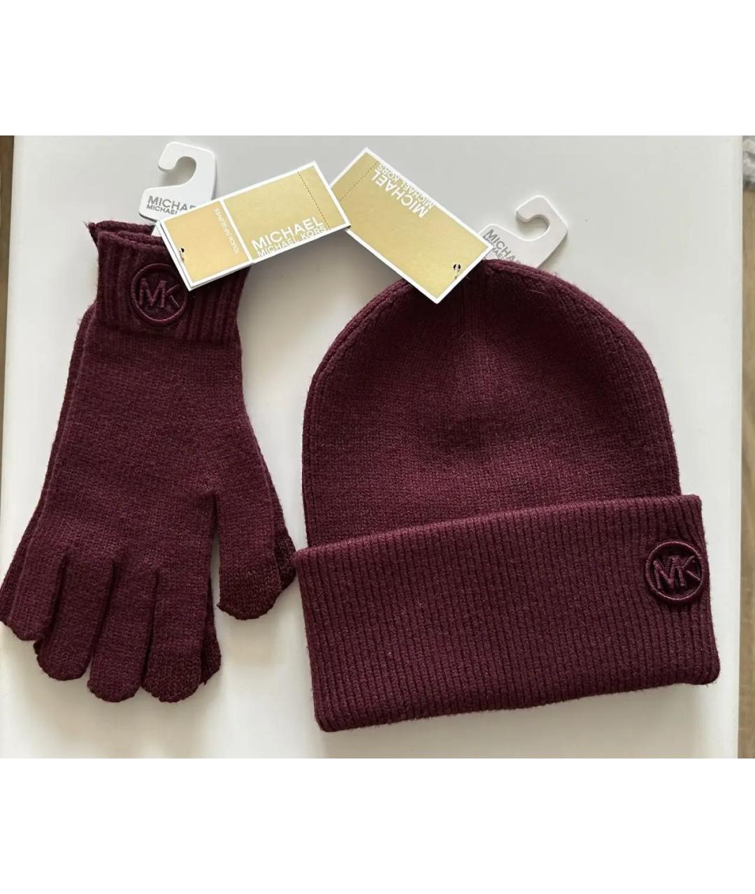 MICHAEL KORS Бордовая хлопковая шапка, фото 6