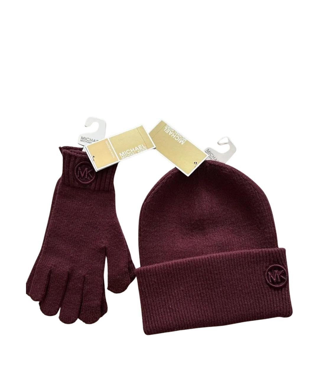 MICHAEL KORS Бордовая хлопковая шапка, фото 1