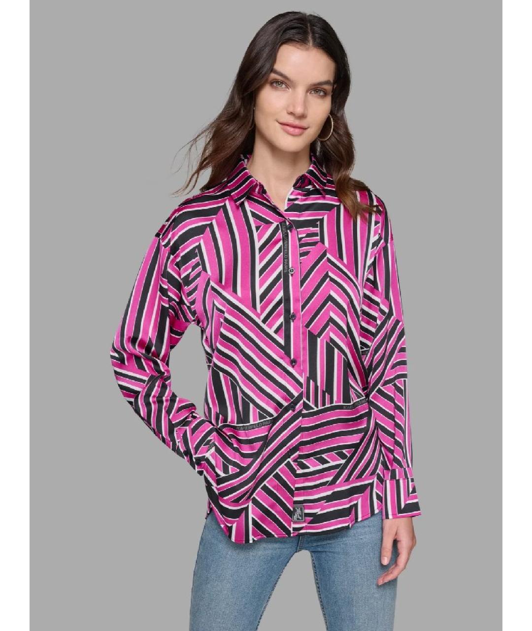 KARL LAGERFELD Мульти полиэстеровая рубашка, фото 4