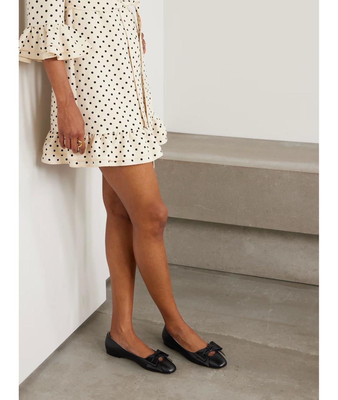 VALENTINO Черные кожаные балетки, фото 2