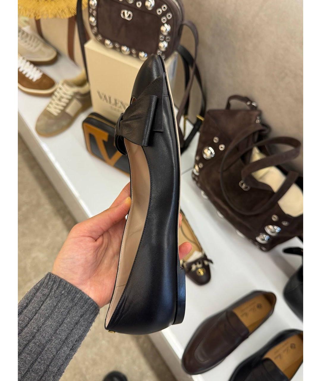 VALENTINO Черные кожаные балетки, фото 5