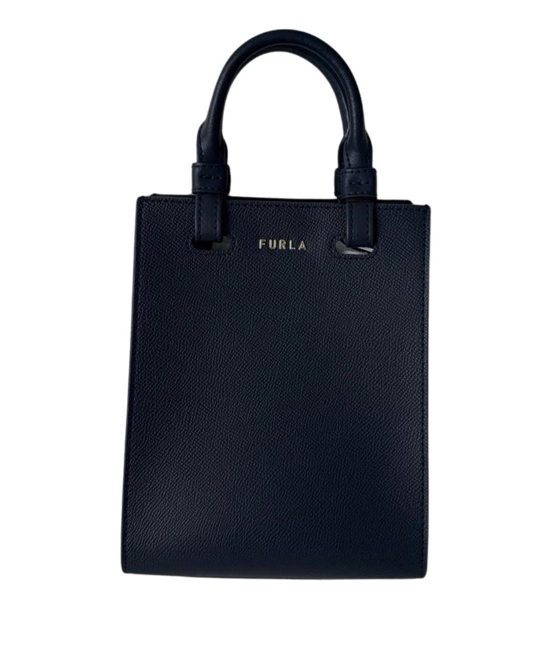 FURLA Темно-синяя кожаная сумка через плечо, фото 1